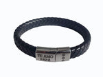 Brazalete de piel trenzada y broche magnetico