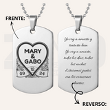 DIJE PERSONALIZADO | PLACA ROMANTICA POR AMBAS CARAS