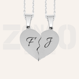 DIJE CORAZON PARTIDO PERSONALIZADO | COLOR PLATA