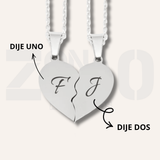 DIJE CORAZON PARTIDO PERSONALIZADO | COLOR PLATA