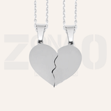 DIJE CORAZON PARTIDO SIN PERSONALIZAR | COLOR PLATA