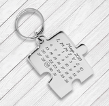 Llavero calendario en forma de rompecabezas
