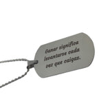 Dije Grabado Laser tipo Placa Militar