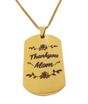 Dije Dorado Grabado Laser tipo Placa Militar