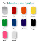 Juego Placa Grande Con Goma + Placa Chica Dog Tag