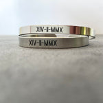 2 Brazaletes De Acero Inoxidable Personalizado por AMBAS Caras