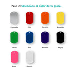 Juego De 2 Placas Militares Grandes Con Goma Dog Tag