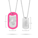 Juego Placa Grande Con Goma + Placa Chica Dog Tag