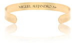 Brazaletes dorado de acero Inoxidable grabado amabas caras 503