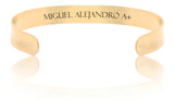 Brazaletes dorado de acero Inoxidable grabado amabas caras 503