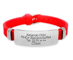 Pulsera de Caucho con placa de Acero inoxidable,